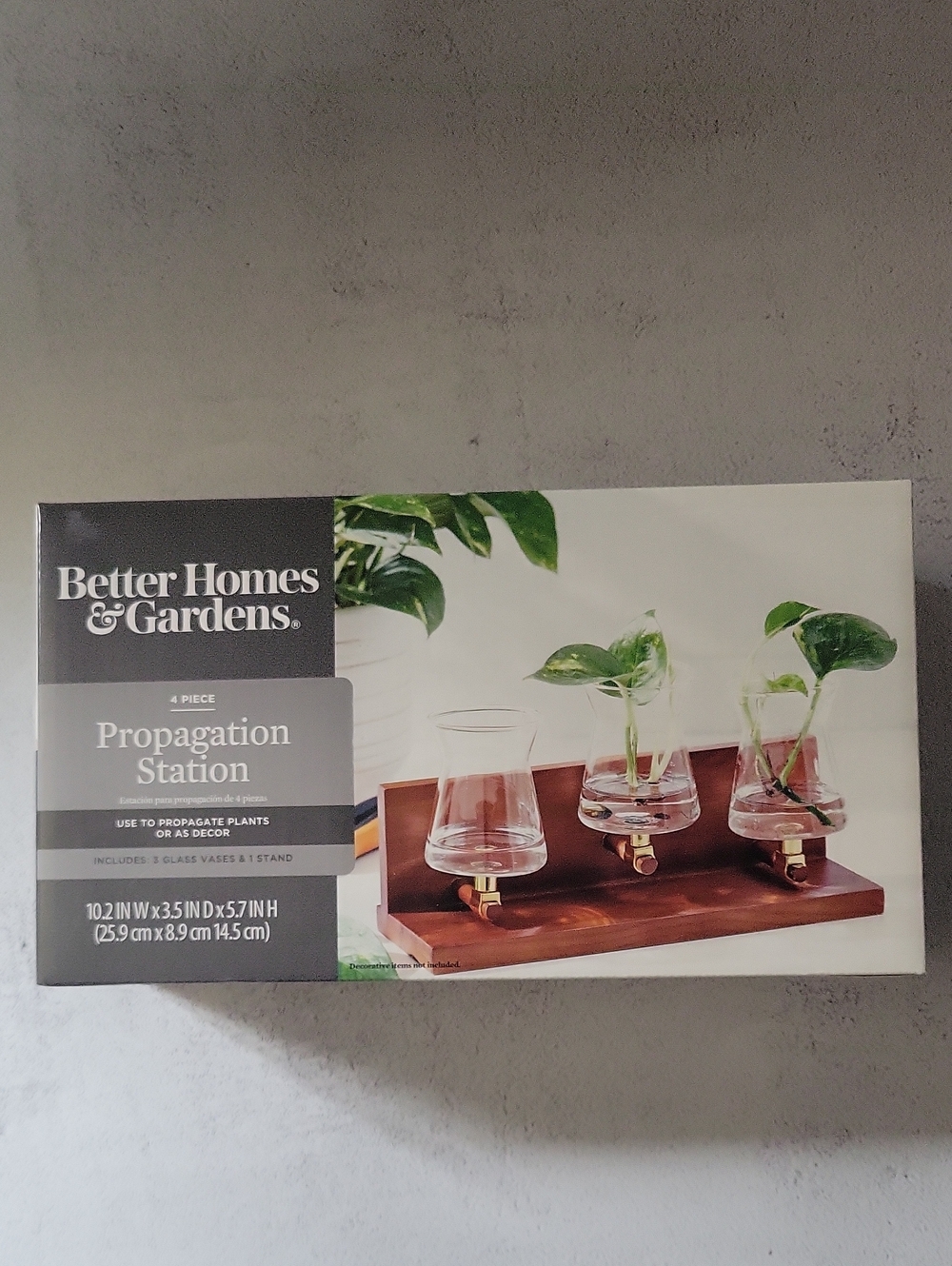 Better Homes & Gardens Propagation Station - Clear Glass & Wood